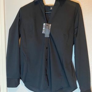 BLACK BUTTON Down TOP LONG SLEEVE